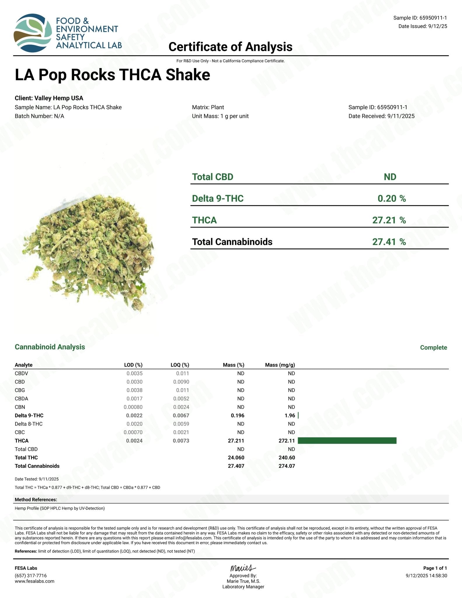 NO.1 LA Pop Rock THCa Indoor Trim Wholesale - Valley Hemp