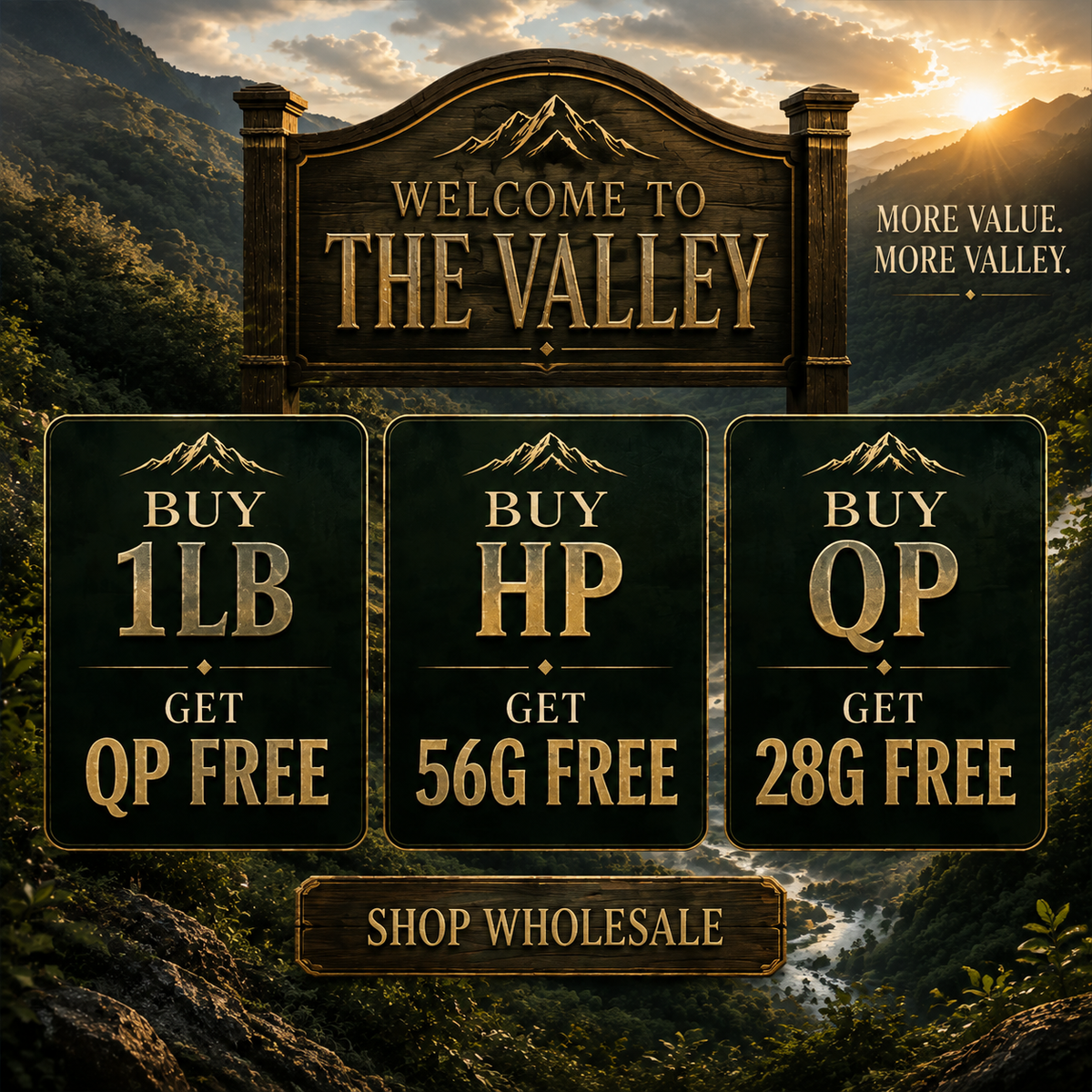 Welcome to The Valley — BOGO specials