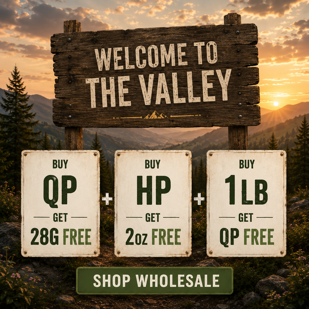 Welcome to The Valley — BOGO specials