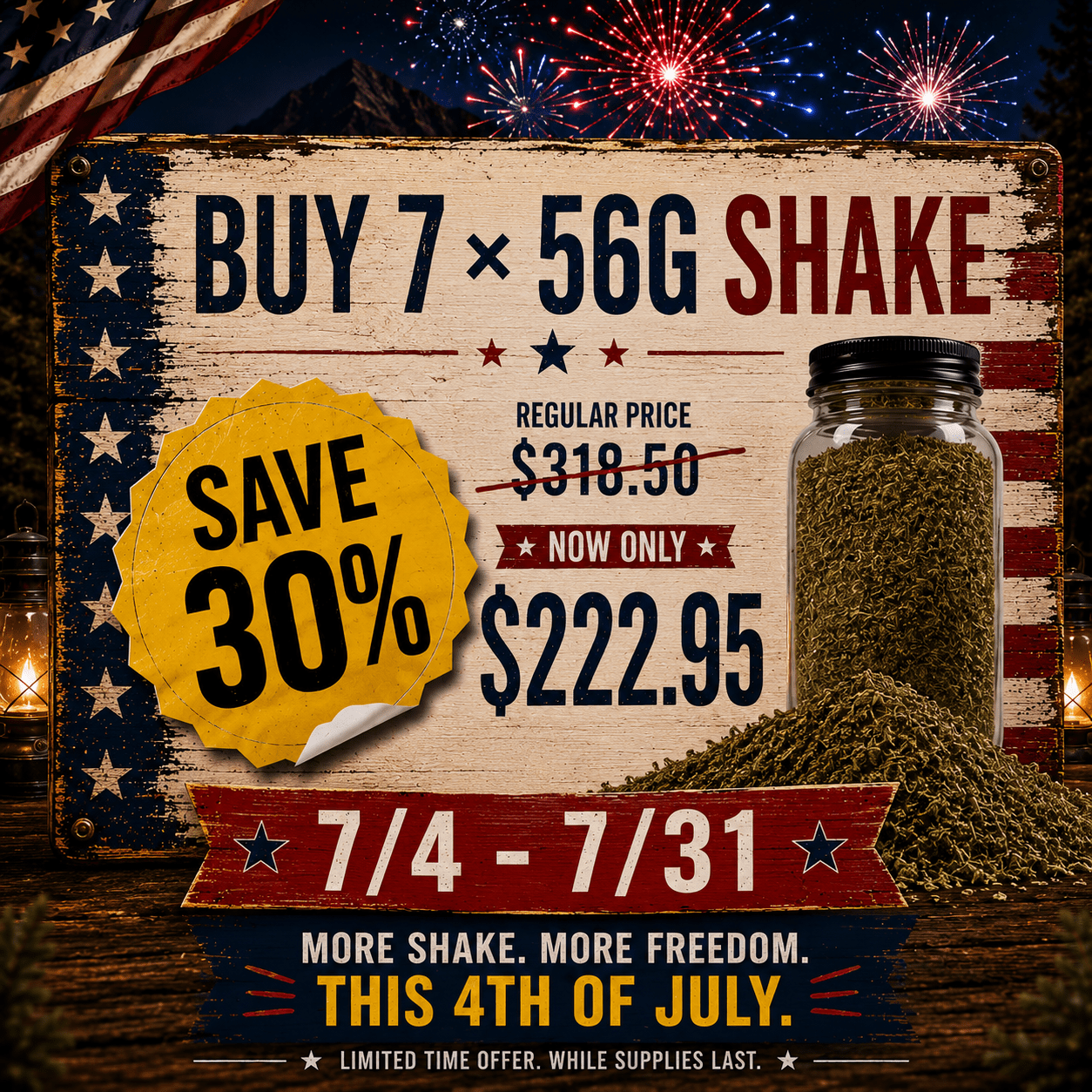 🇺🇸 4th of July 7-Strain Shake Bundle (Save30%) - Valley Hemp