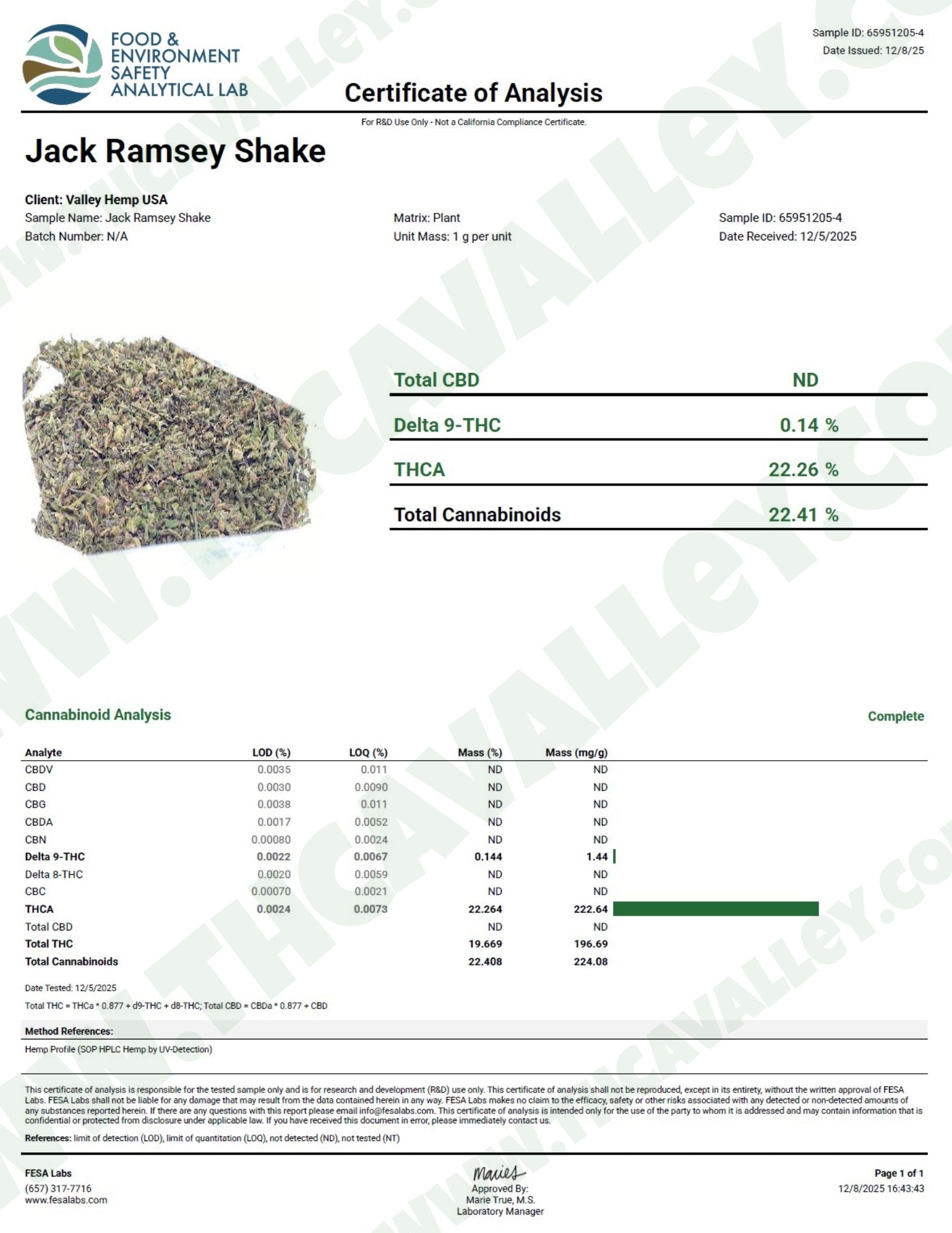 No2 New. Jack Ramsey THCa Shake