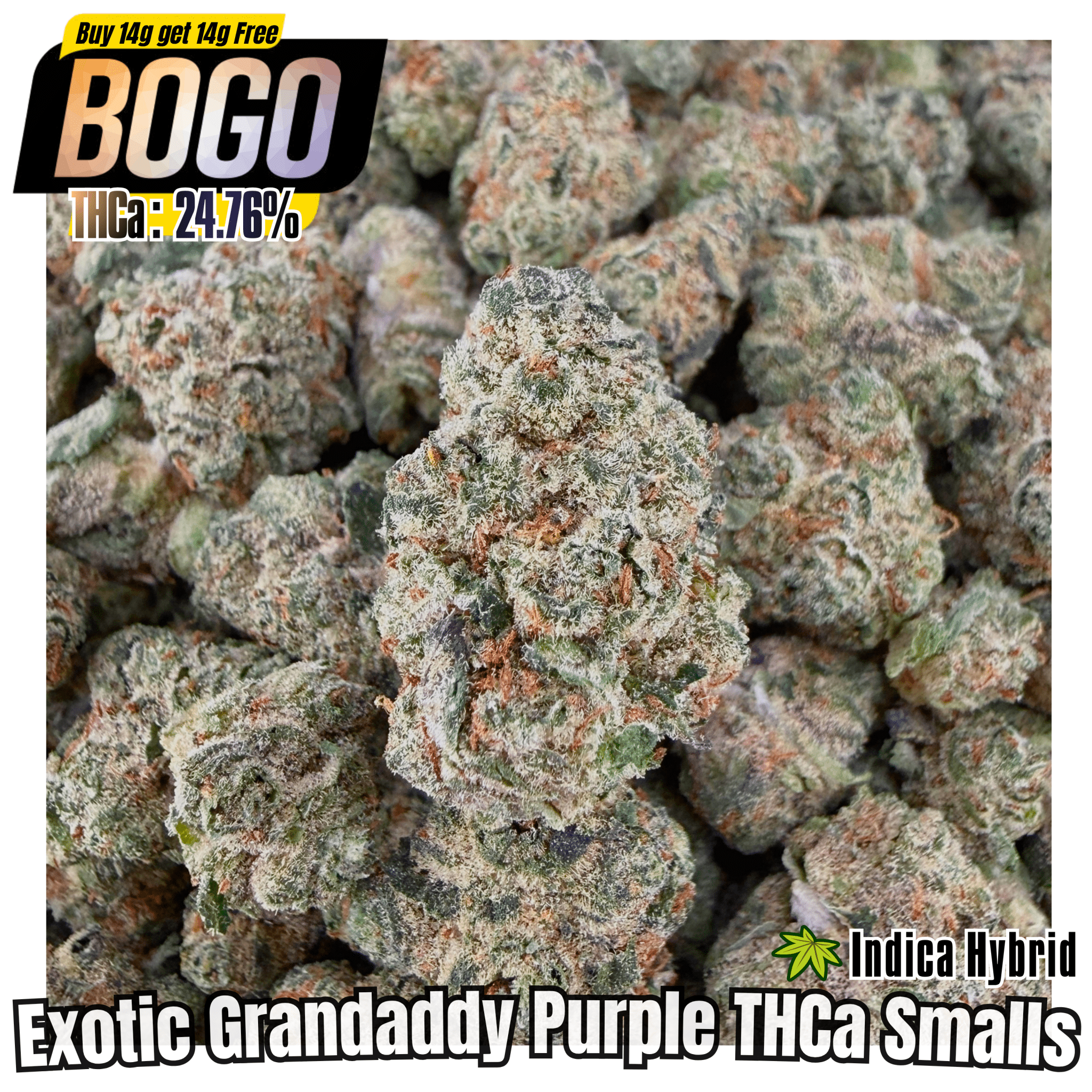 (BOGO 14G) Exotic Grandaddy Purple THCa Smalls - Valley Hemp