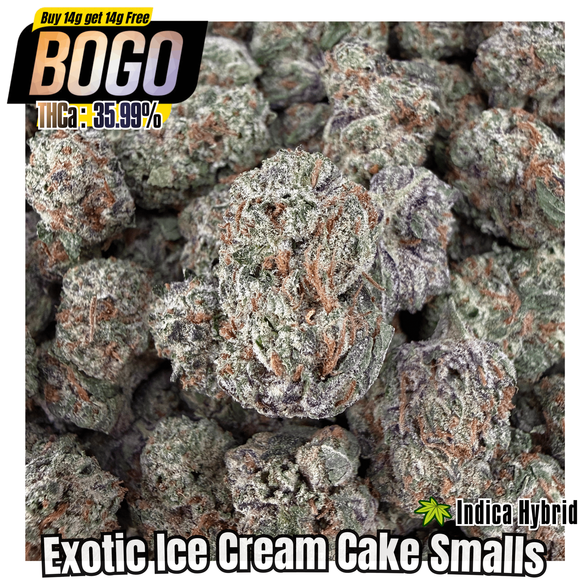 (BOGO 14G) Exotic Ice Cream Cake THCa Smalls - Valley Hemp