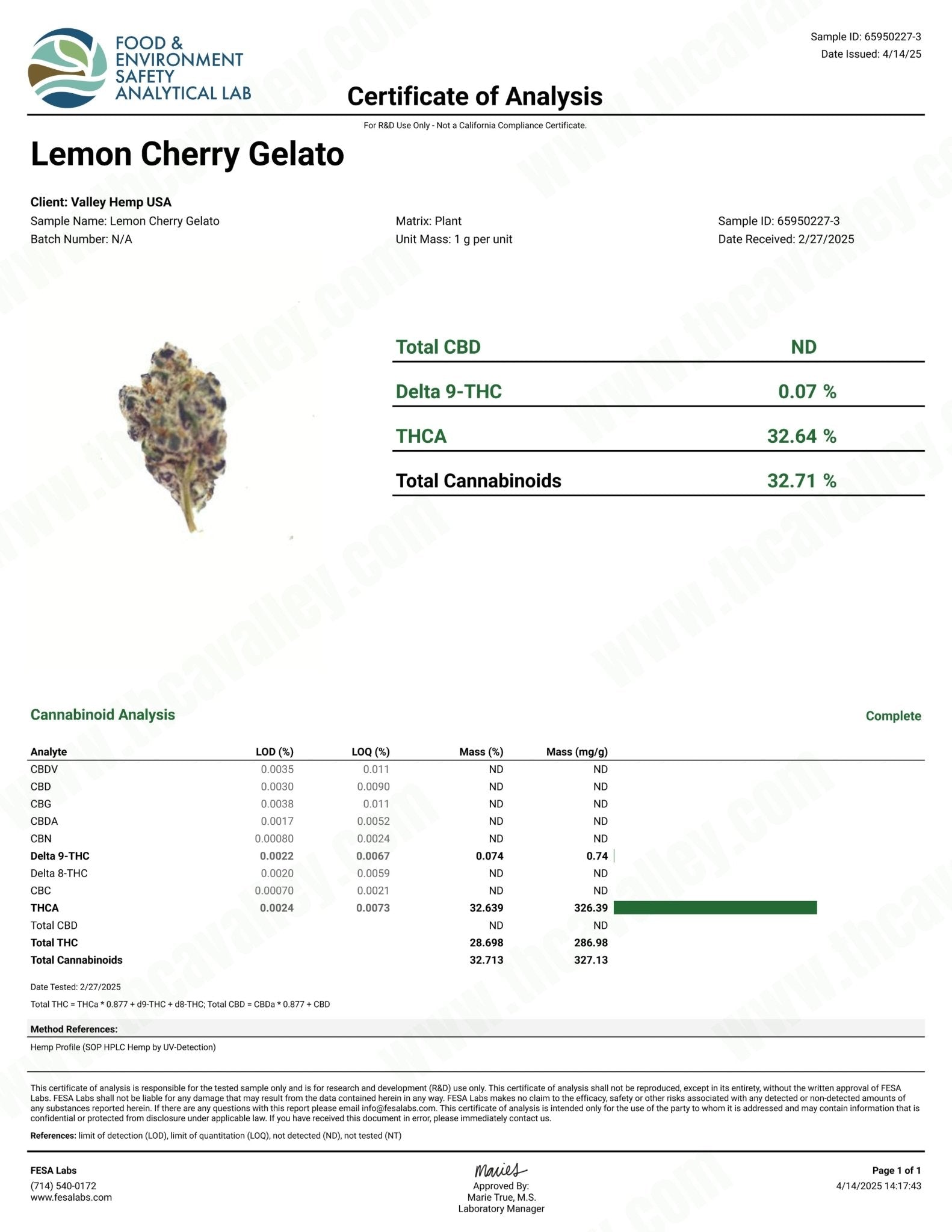 Lemon Cherry Gelato THCa Exotic Smalls - Valley Hemp