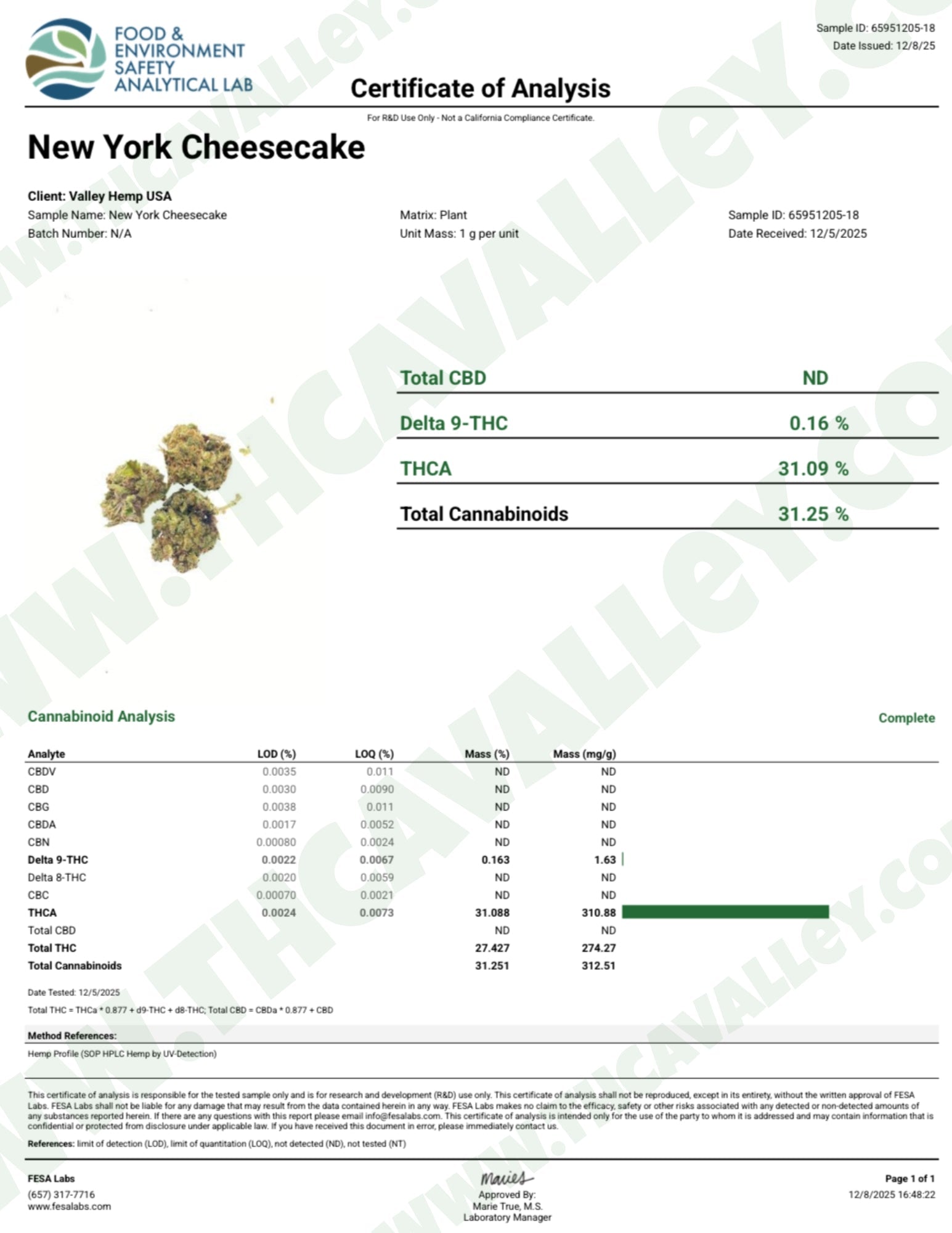 New York Cheesecake (Wholesale) - Valley Hemp