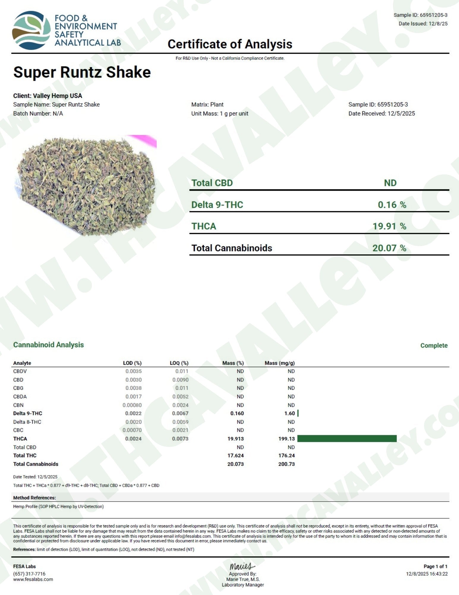 No3. Super Runtz THCa Shake - Valley Hemp