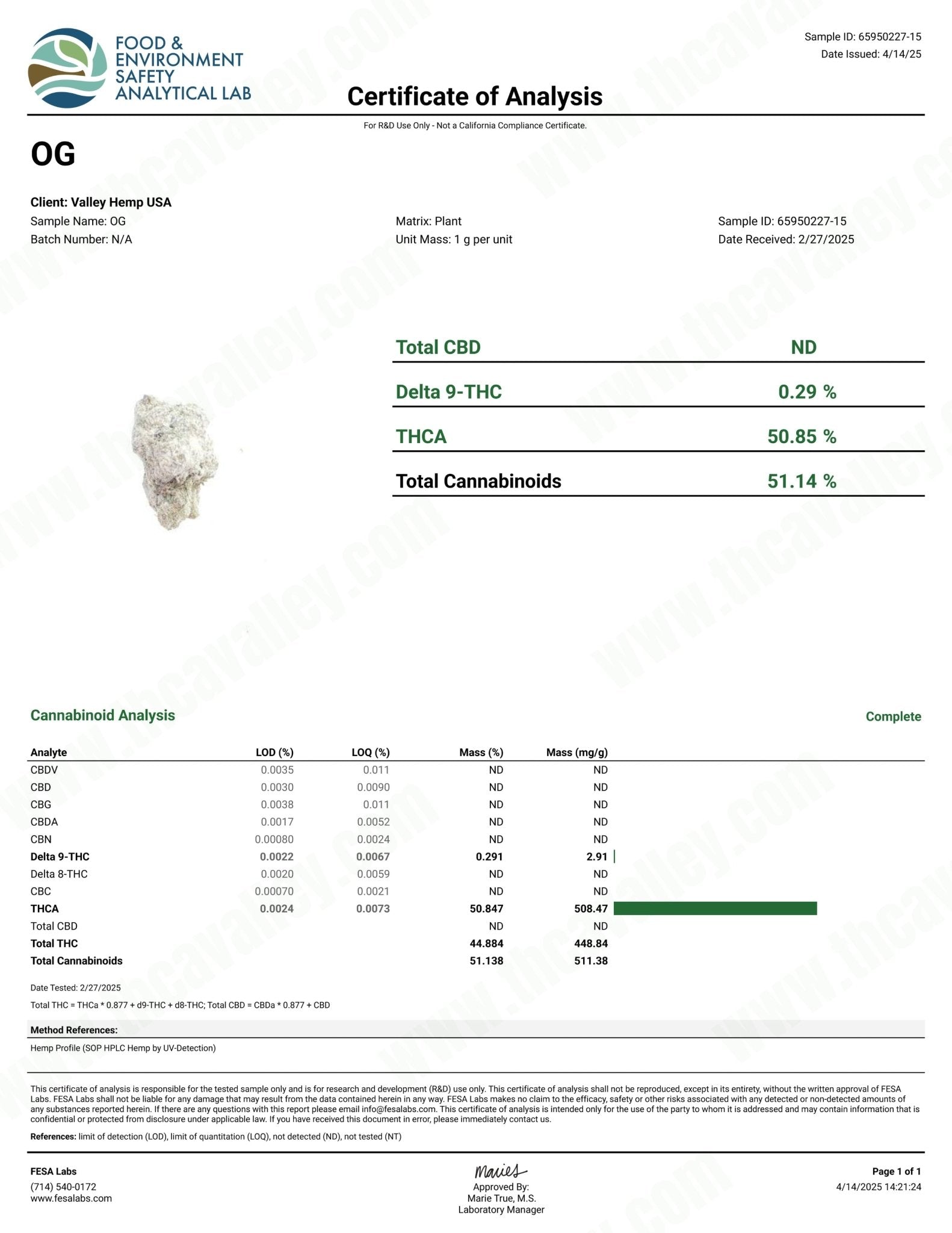 Snowball OG THCa Exotic Smalls - Valley Hemp