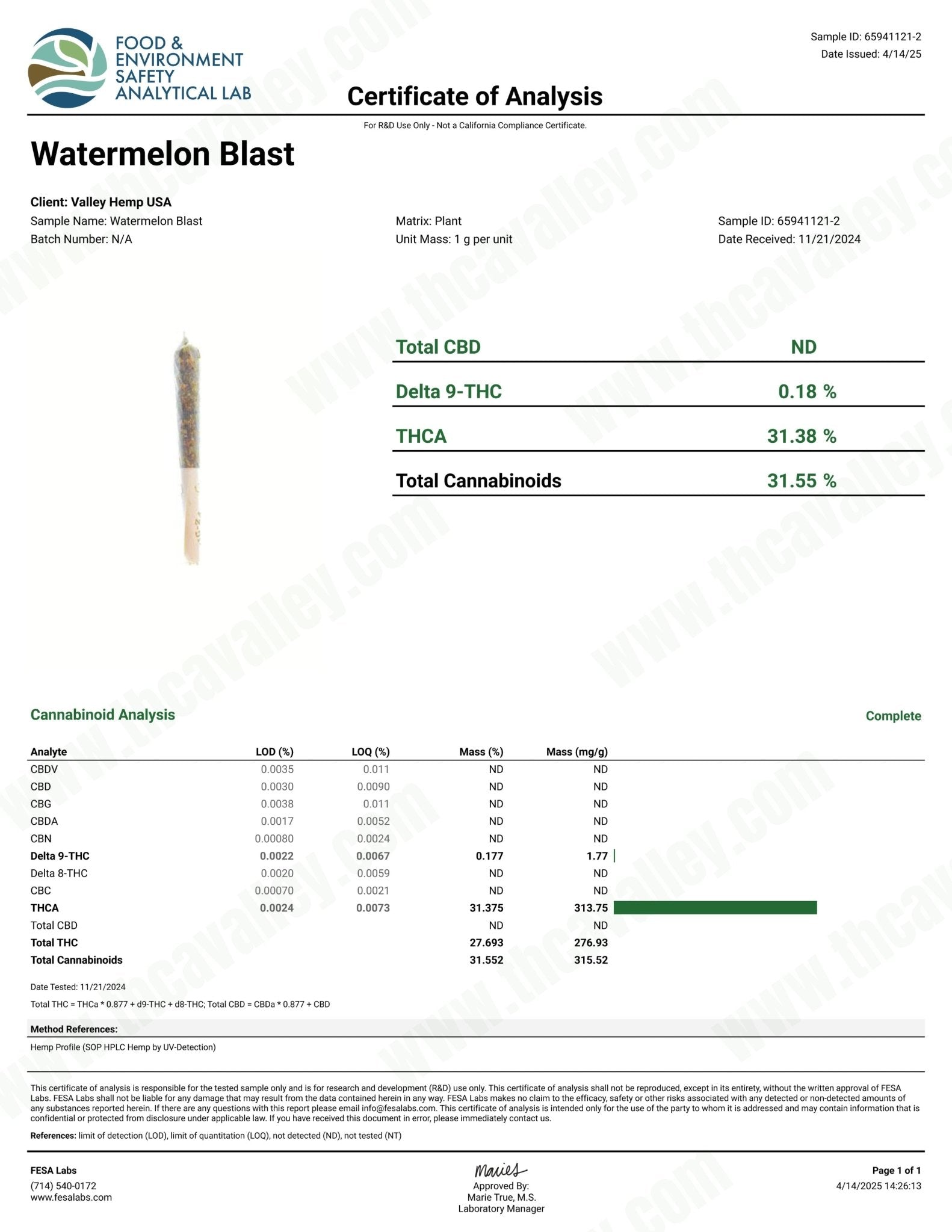 THCa Classic Preroll Watermelon Blast - Valley Hemp
