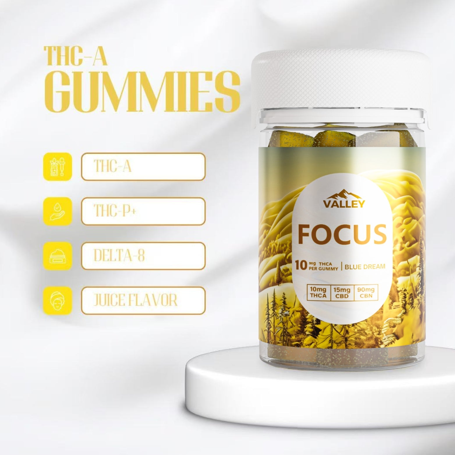 THCa FOCUS Gummies 20pcs Upgraded - Valley Hemp