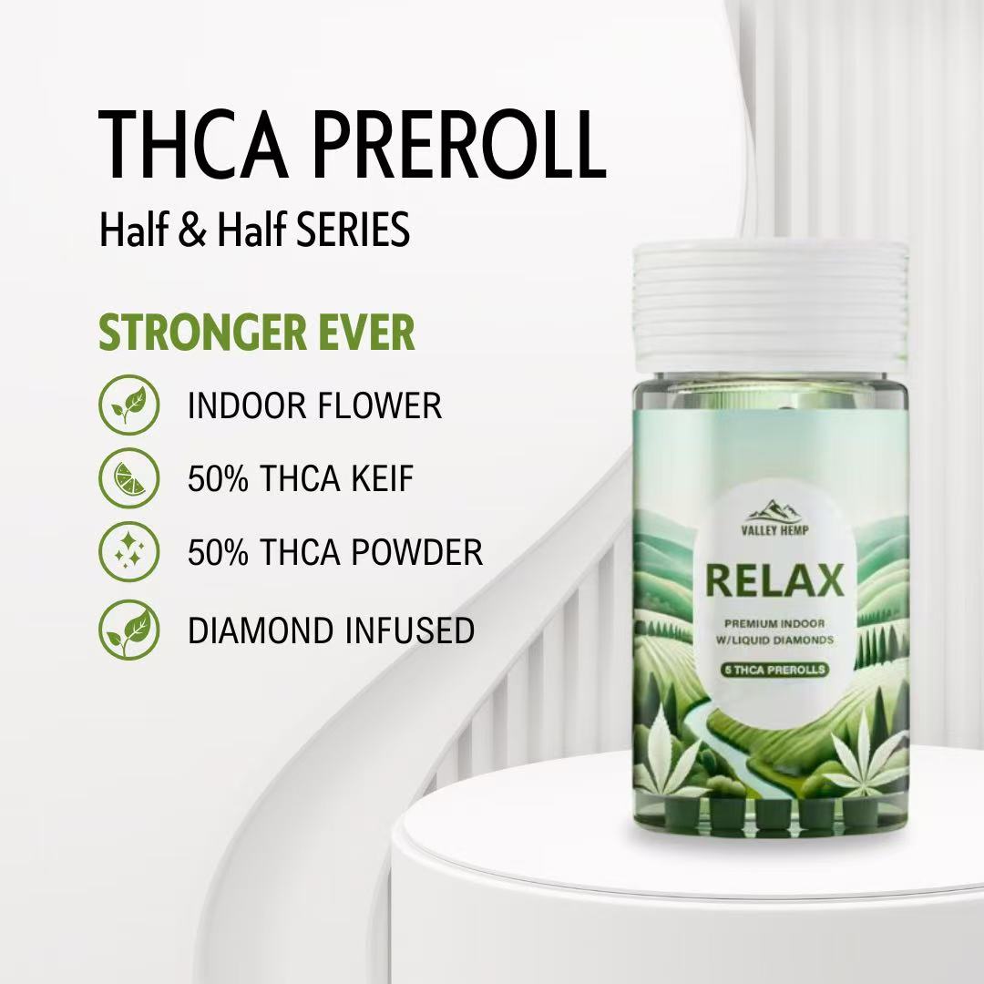 THCA HALF& HALF PREROLL - GRAPE - VALLEY HEMP