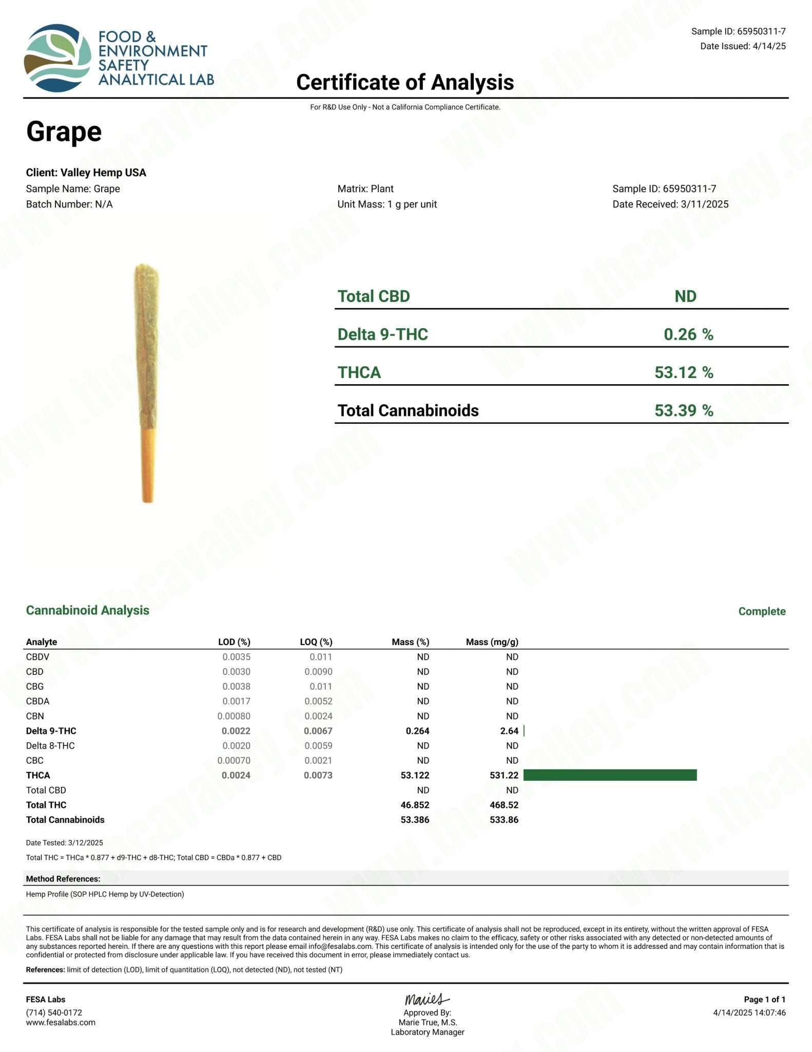THCa Half & Half Preroll - Grape - Valley Hemp
