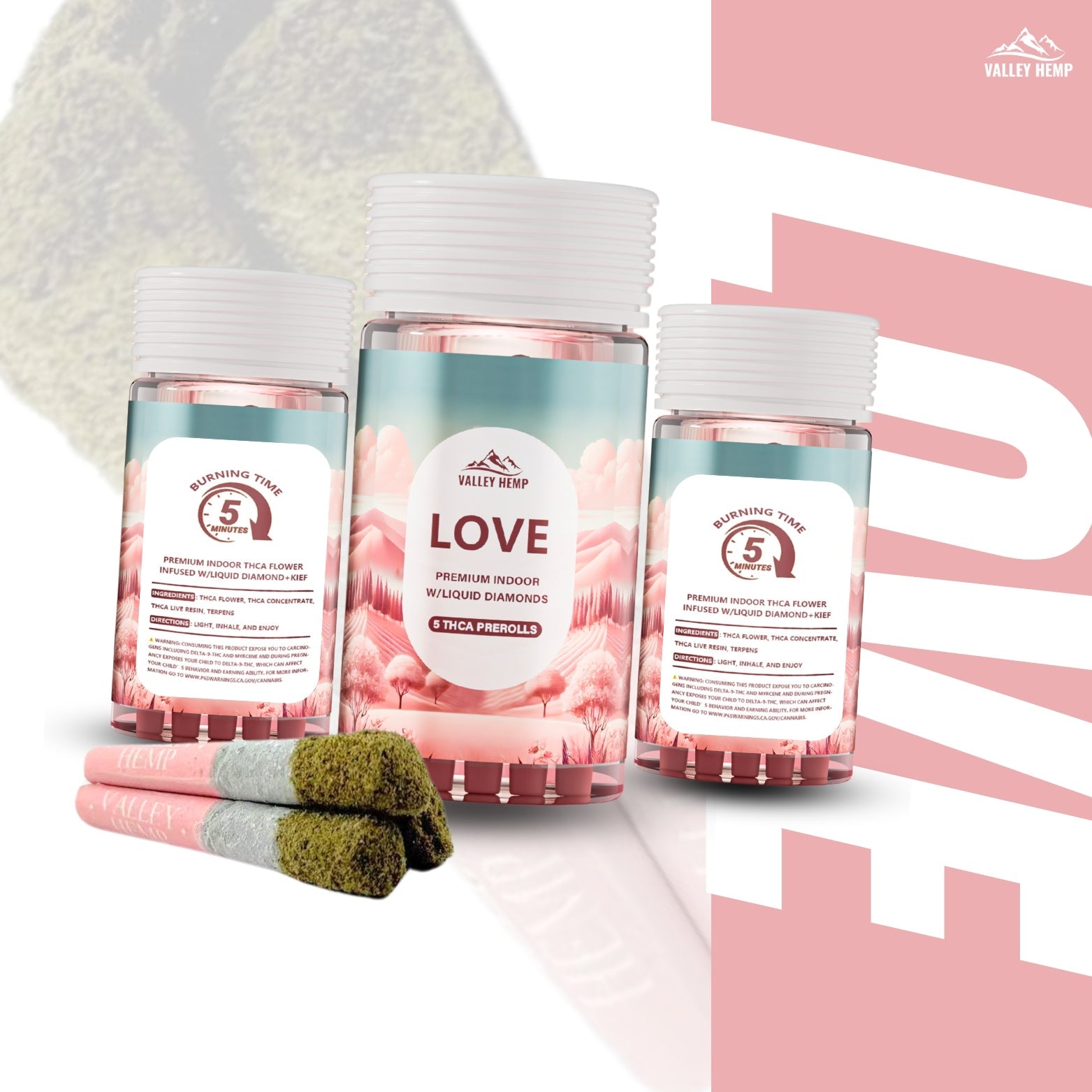 THCA HALF& HALF PREROLL - WATERMELON BLAST - VALLEY HEMP